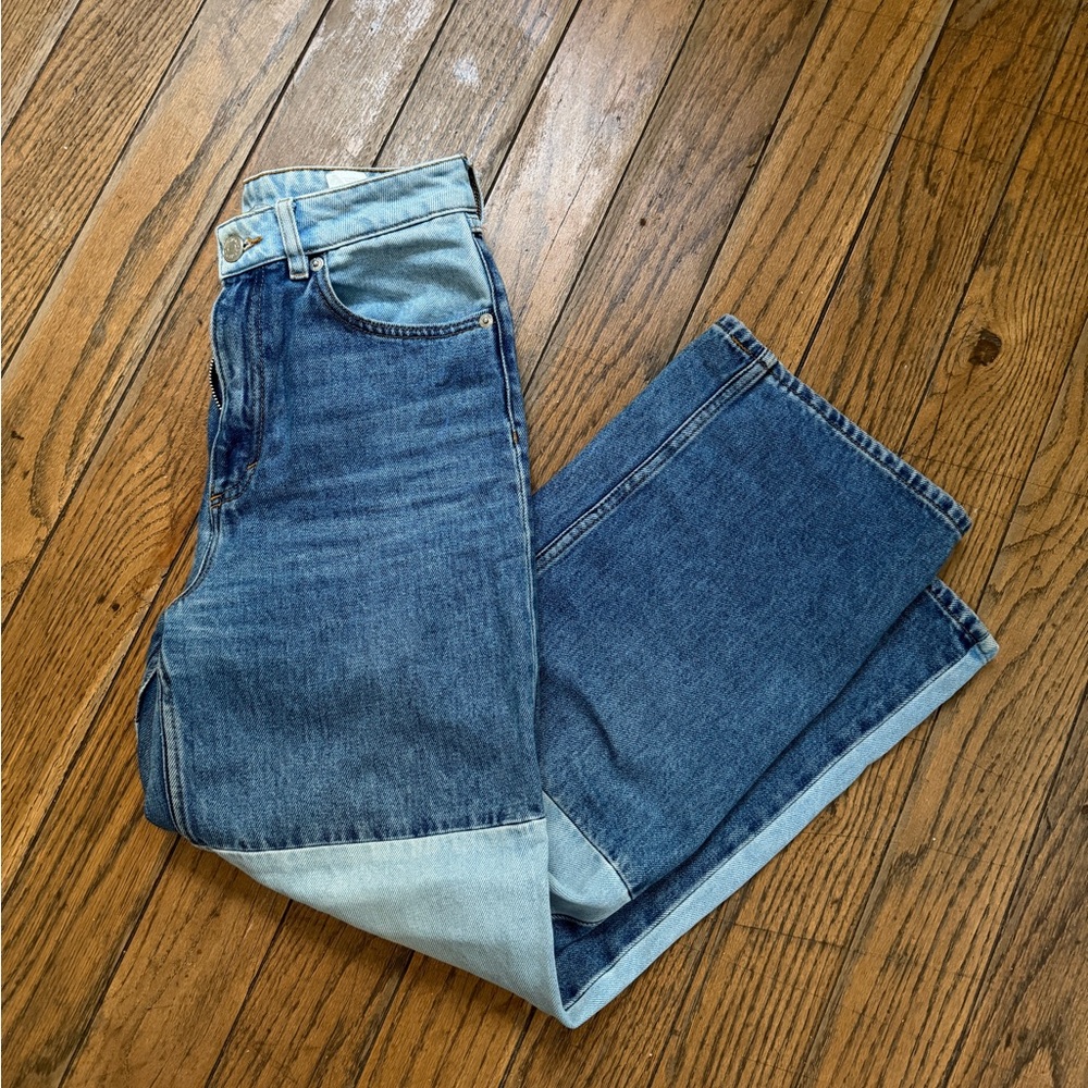 Monki Jeans Blue Patch Jeans - Picture 7 of 8